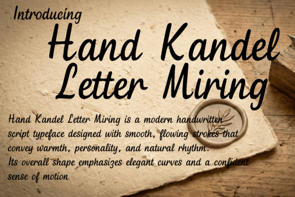 Hand Kandel Letter Miring: A Warm Script Font for Makers and Handmade Brands