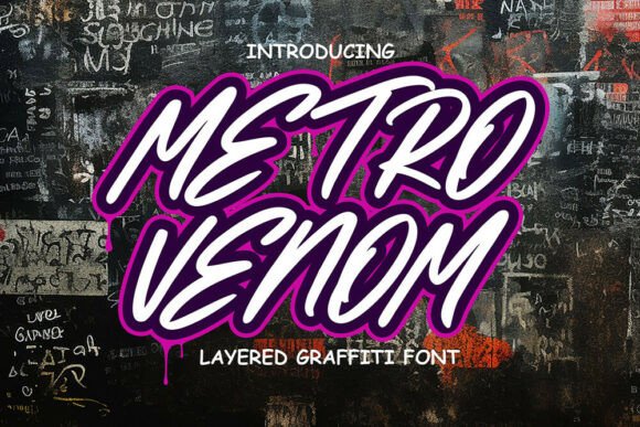 Metro Venom: An Outlined Graffiti Font for Bold Web Design